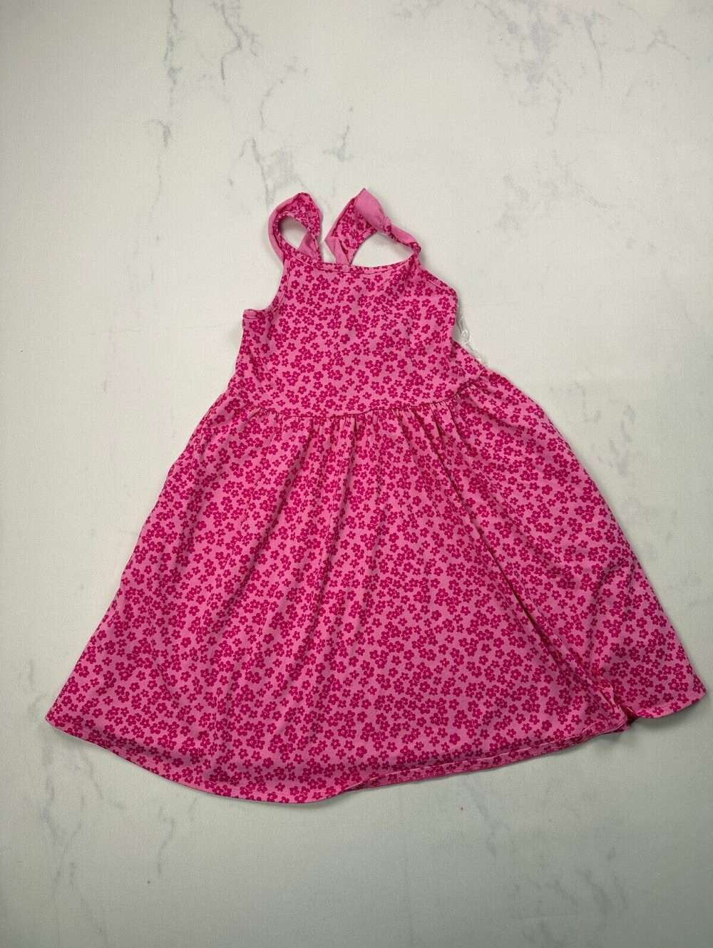 Wonder Nation Printed Tank Dress Pink 2010s Fit And Flare - Girls L (10-12)